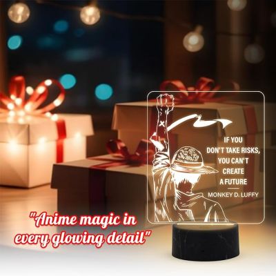 3D Illusion Monkey D. Luffy  night lamp with Warm White Light Gift for Anime Lover & Birthday, Gift for Kids Anime Home Decor