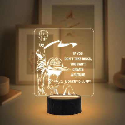3D Illusion Monkey D. Luffy  night lamp with Warm White Light Gift for Anime Lover & Birthday, Gift for Kids Anime Home Decor