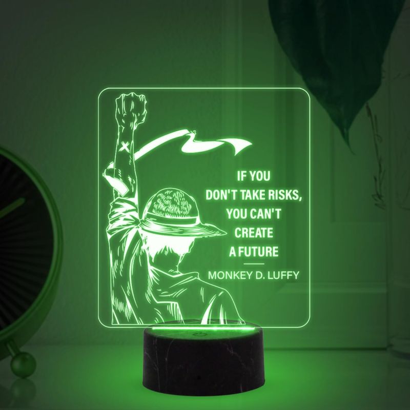 D Illusion Monkey D. Luffy night lamp with Automatic Color Changing Light Gift for Anime Lover & Birthday, Gift for Kids, Anime Home Decor
