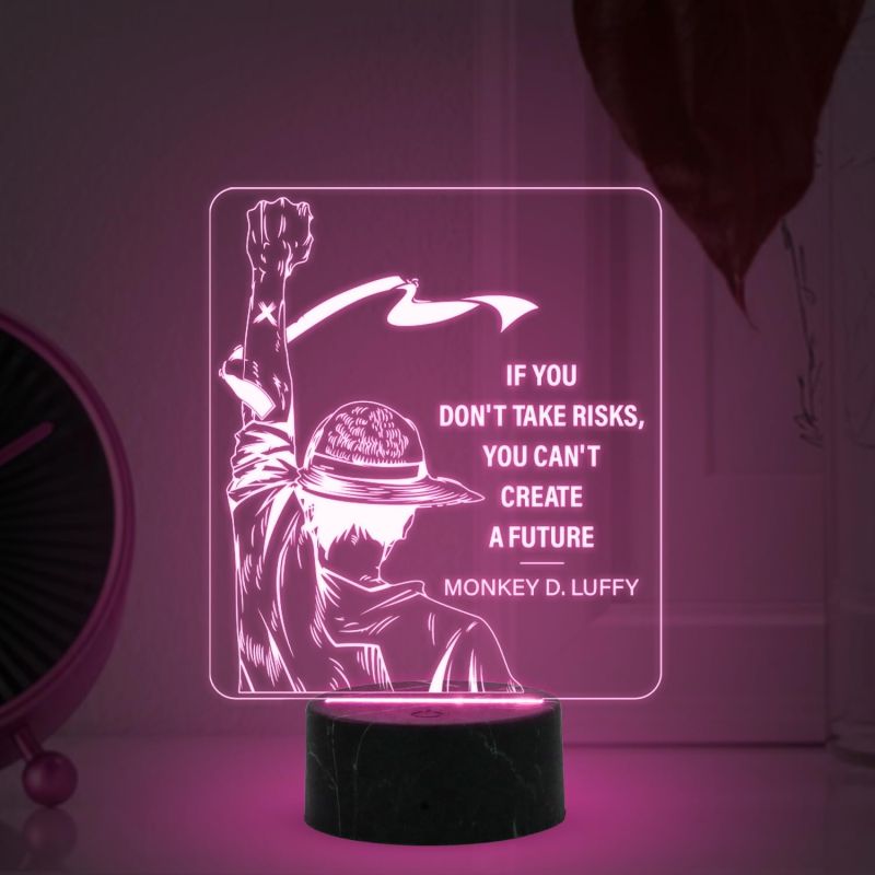 D Illusion Monkey D. Luffy night lamp with Automatic Color Changing Light Gift for Anime Lover & Birthday, Gift for Kids, Anime Home Decor