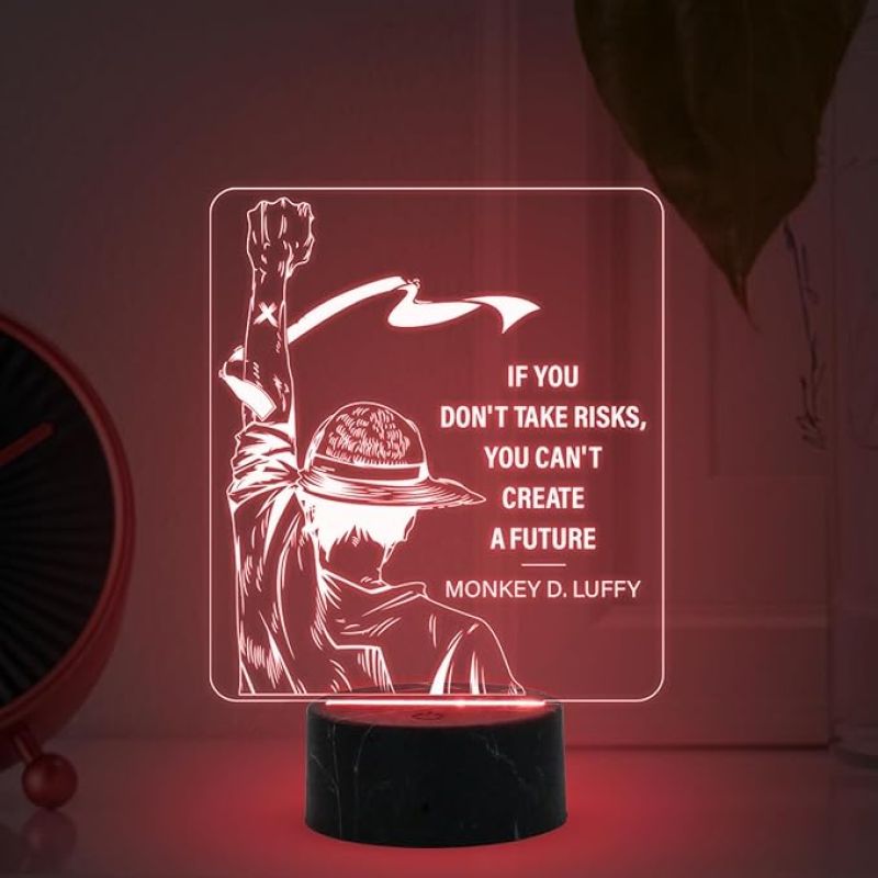 D Illusion Monkey D. Luffy night lamp with Automatic Color Changing Light Gift for Anime Lover & Birthday, Gift for Kids, Anime Home Decor