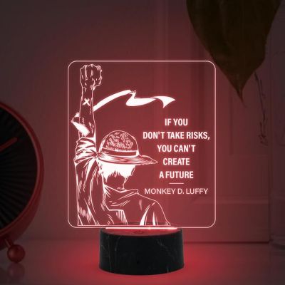 D Illusion Monkey D. Luffy night lamp with Automatic Color Changing Light Gift for Anime Lover & Birthday, Gift for Kids, Anime Home Decor