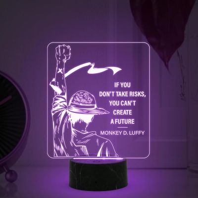 D Illusion Monkey D. Luffy night lamp with Automatic Color Changing Light Gift for Anime Lover & Birthday, Gift for Kids, Anime Home Decor