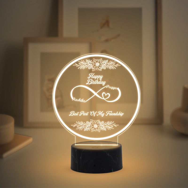 Best Past of My Friendship night lamp with Warm White Light Customized with Name Happy Birthday Gift for Best Friend, Birthday Gift for Bestie, Friendship Gift