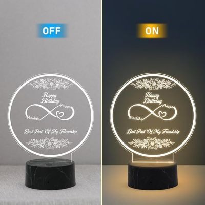 Best Past of My Friendship night lamp with Warm White Light Customized with Name Happy Birthday Gift for Best Friend, Birthday Gift for Bestie, Friendship Gift
