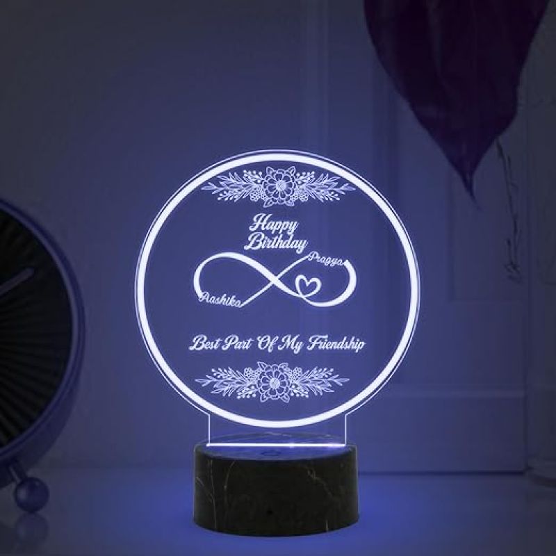 Best Past of My Friendship night lamp with Automatic Color Changing Light Customized with Name Happy Birthday Gift for Best Friend, Birthday Gift for Bestie, Friendship Gift