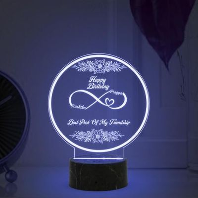 Best Past of My Friendship night lamp with Automatic Color Changing Light Customized with Name Happy Birthday Gift for Best Friend, Birthday Gift for Bestie, Friendship Gift