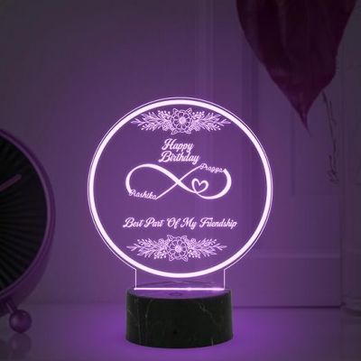 Best Past of My Friendship night lamp with Automatic Color Changing Light Customized with Name Happy Birthday Gift for Best Friend, Birthday Gift for Bestie, Friendship Gift