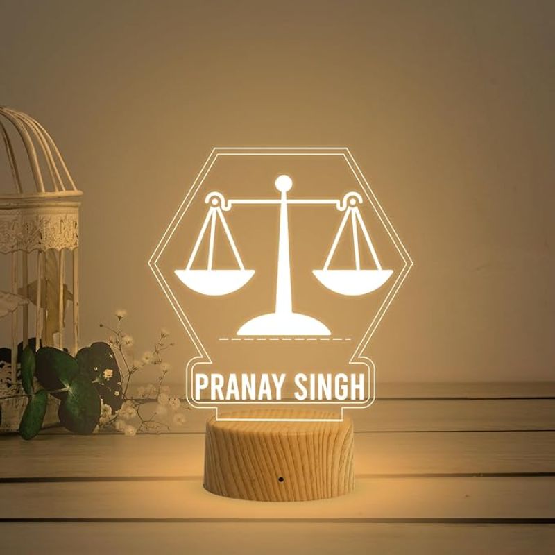 Personalized Advocate night lamp with Warm White Light Customize Name Gift for Advocate Lawyer & Judge , Home & Office Décoration Items
