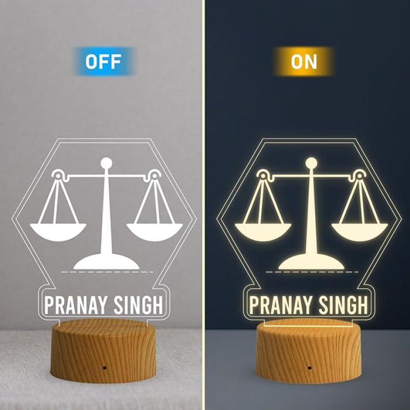 Personalized Advocate night lamp with Warm White Light Customize Name Gift for Advocate Lawyer & Judge , Home & Office Décoration Items