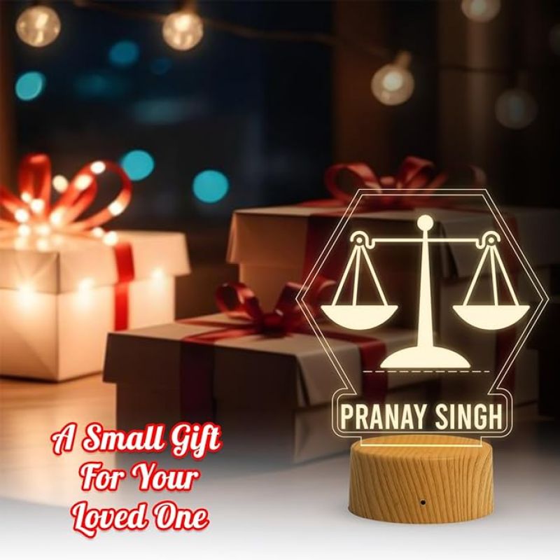 Personalized Advocate night lamp with Warm White Light Customize Name Gift for Advocate Lawyer & Judge , Home & Office Décoration Items
