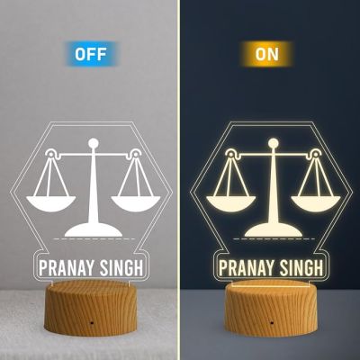 Personalized Advocate night lamp with Warm White Light Customize Name Gift for Advocate Lawyer & Judge , Home & Office Décoration Items