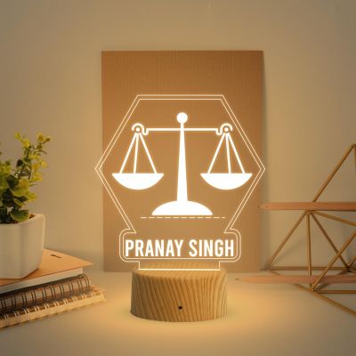Personalized Advocate night lamp with Warm White Light Customize Name Gift for Advocate Lawyer & Judge , Home & Office Décoration Items