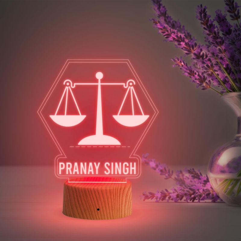 Personalized Advocate night lamp with Multicolored Light Customize Name Gift for Advocate Lawyer & Judge ,    Home & Office Décoration Items