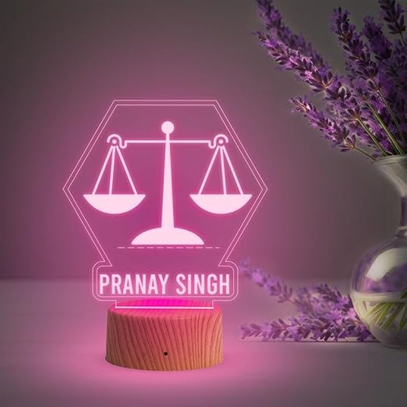 Personalized Advocate night lamp with Multicolored Light Customize Name Gift for Advocate Lawyer & Judge ,    Home & Office Décoration Items