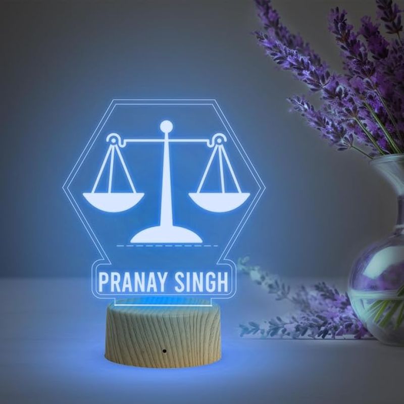 Personalized Advocate night lamp with Multicolored Light Customize Name Gift for Advocate Lawyer & Judge ,    Home & Office Décoration Items