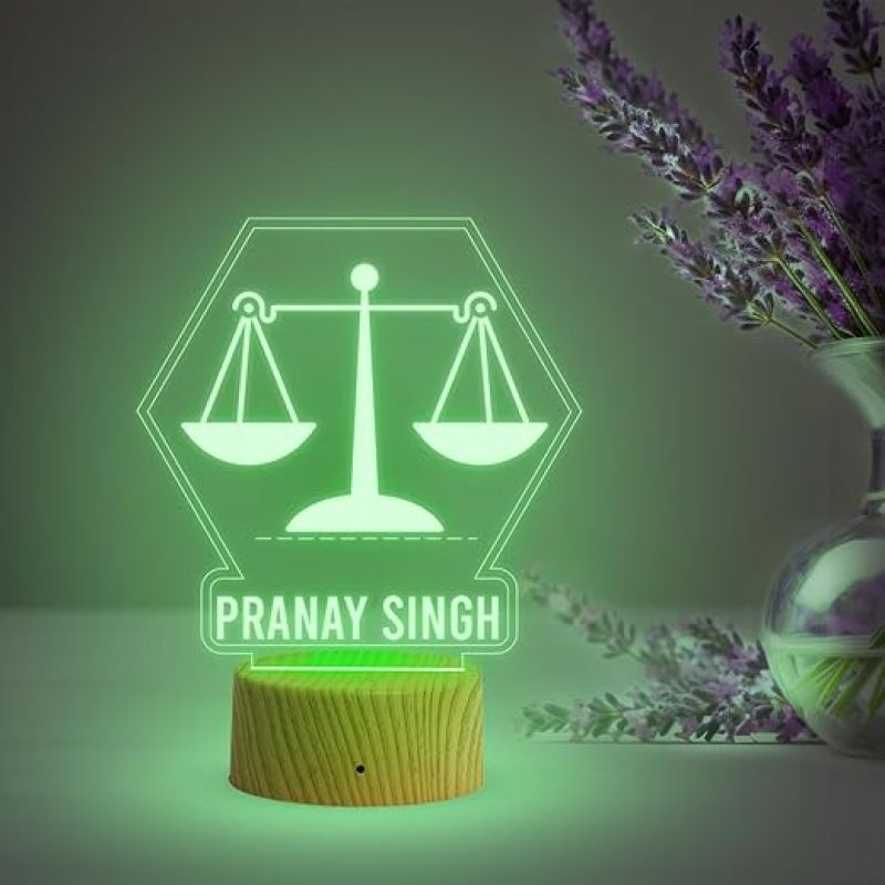 Personalized Advocate night lamp with Multicolored Light Customize Name Gift for Advocate Lawyer & Judge ,    Home & Office Décoration Items