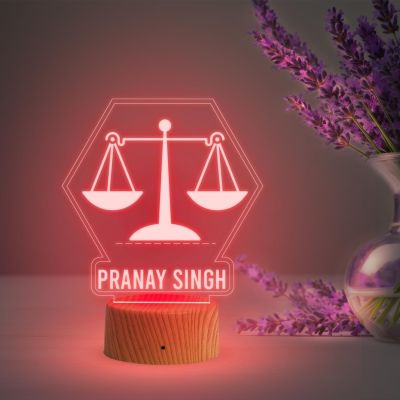 Personalized Advocate night lamp with Multicolored Light Customize Name Gift for Advocate Lawyer & Judge ,    Home & Office Décoration Items