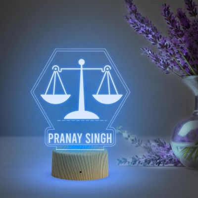 Personalized Advocate night lamp with Multicolored Light Customize Name Gift for Advocate Lawyer & Judge ,    Home & Office Décoration Items