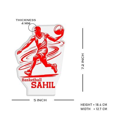Personalized Basketball night lamp with Warm White Light Customized with Name Return Gift for Kids , Gift for Basketball Lovers