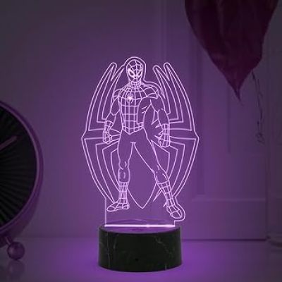 3D illusion Avengers Spiderman night lamp with Multicolored Light Birthday Gift for Marvel Fans Gift for Avengers Lovers Kids Room Decor