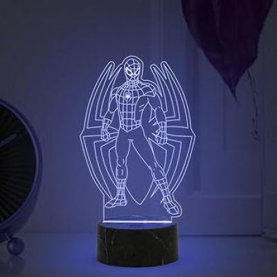 3D illusion Avengers Spiderman night lamp with Multicolored Light Birthday Gift for Marvel Fans Gift for Avengers Lovers Kids Room Decor