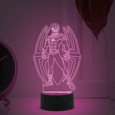 3D illusion Avengers Spiderman night lamp with Multicolored Light Birthday Gift for Marvel Fans Gift for Avengers Lovers Kids Room Decor