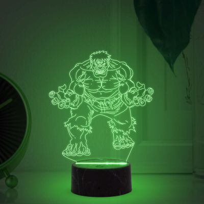 3D Illusion Hulk Marvel Super Hero Night Lamp with Automatic Color Changing Light Gift for Marvel Fans Gift for Avengers Lovers Kids Room Decor