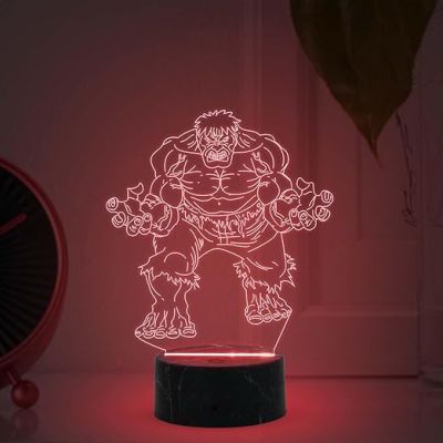 3D Illusion Hulk Marvel Super Hero Night Lamp with Automatic Color Changing Light Gift for Marvel Fans Gift for Avengers Lovers Kids Room Decor