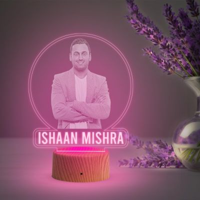 Personalized Photo Lamp with Automatic Color Changing Light Customized with Photo Name Birthday Gift for Brother Sister Friends , Gift for Colleague