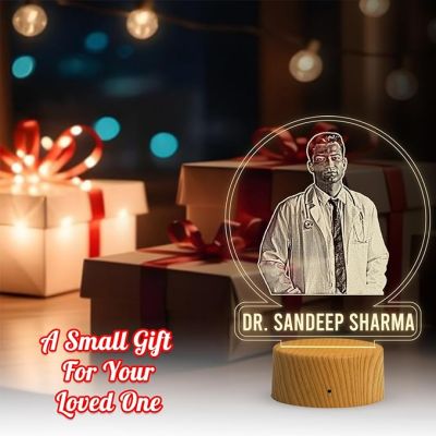 Personalized Doctor Photo Lamp with Warm White Light Customized with Photo Name Gift for Medical Student, Thankyou Gift for Doctor Men Women | Doctor Clinic Decor