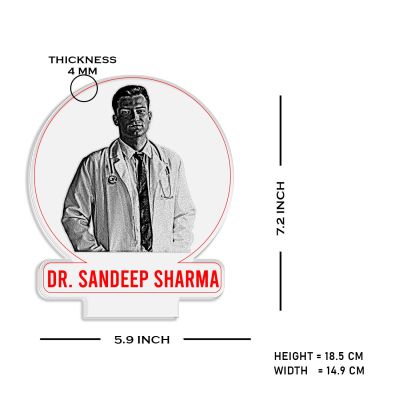 Personalized Doctor Photo Lamp with Warm White Light Customized with Photo Name Gift for Medical Student, Thankyou Gift for Doctor Men Women | Doctor Clinic Decor