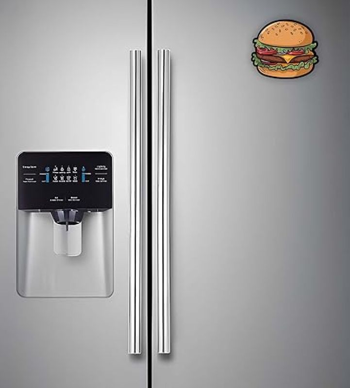 Burger Wooden Fridge Magnet Sticker Almirah, Refrigerator, Home & Kitchen Decorative Items Gift for Friends, Kids, Food Lover