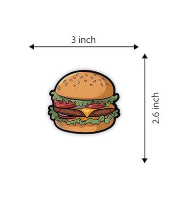 Burger Wooden Fridge Magnet Sticker Almirah, Refrigerator, Home & Kitchen Decorative Items Gift for Friends, Kids, Food Lover