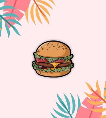 Burger Wooden Fridge Magnet Sticker Almirah, Refrigerator, Home & Kitchen Decorative Items Gift for Friends, Kids, Food Lover