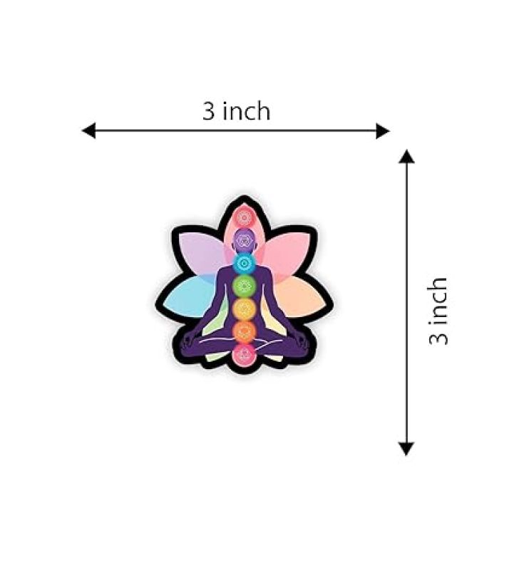 Chakra Meditation Wooden Fridge Magnet Sticker Almirah, Refrigerator, Home & Kitchen Door Gift for Friends Decorative Gift Items