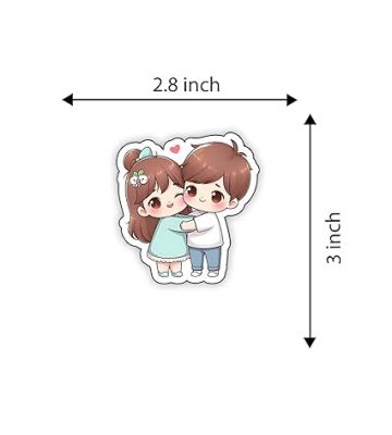 Couple Wooden Fridge Magnet Sticker Almirah, Refrigerator, Home & Kitchen Decorative Items Gift for Lover Girlfriend, Boyfriend