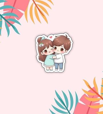 Couple Wooden Fridge Magnet Sticker Almirah, Refrigerator, Home & Kitchen Decorative Items Gift for Lover Girlfriend, Boyfriend