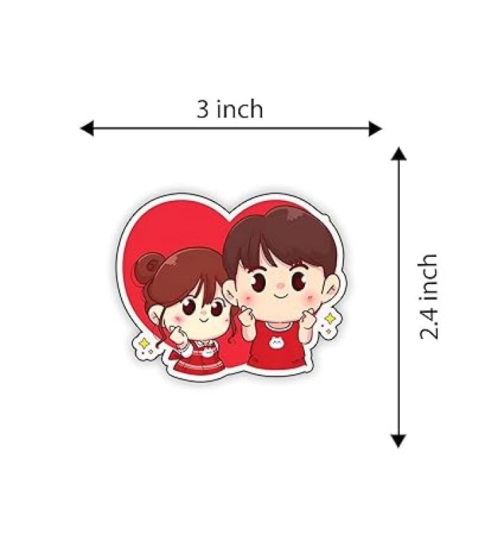 Cute Couple Wooden Fridge Magnet Sticker Almirah, Refrigerator, Home & Kitchen Decorative Items Gift for Lover Girlfriend, Boyfriend