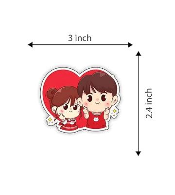 Cute Couple Wooden Fridge Magnet Sticker Almirah, Refrigerator, Home & Kitchen Decorative Items Gift for Lover Girlfriend, Boyfriend