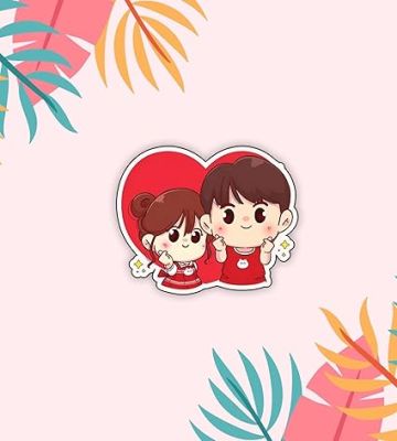 Cute Couple Wooden Fridge Magnet Sticker Almirah, Refrigerator, Home & Kitchen Decorative Items Gift for Lover Girlfriend, Boyfriend