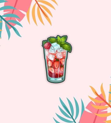 Strawberry Glass Wooden Fridge Magnet Sticker Almirah, Refrigerator, Kitchen, Kids Room Decor Items Gift for Friends, Kids