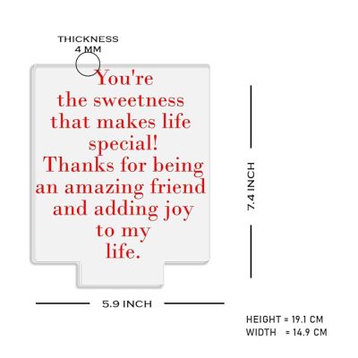 Thanks for Being an Amazing Friend Engraved Night Lamp with Warm White Light Gift for Friendship Day