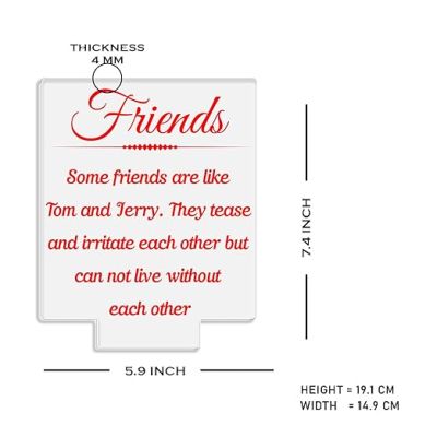 Some Friend are Like Tom & Jerry Engraved Night Lamp with Warm White Light Best Gift for Bestfriend Surprise Gift for Friend & Sister