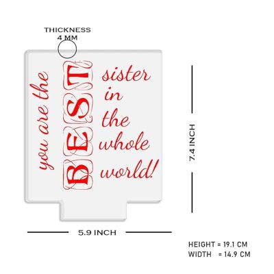 You are The Best Sister in The Whole World Engraved Night Lamp with Automatic Color Changing Light Birthday Gift for Sister | Raksha Bandhan Gift for Sister