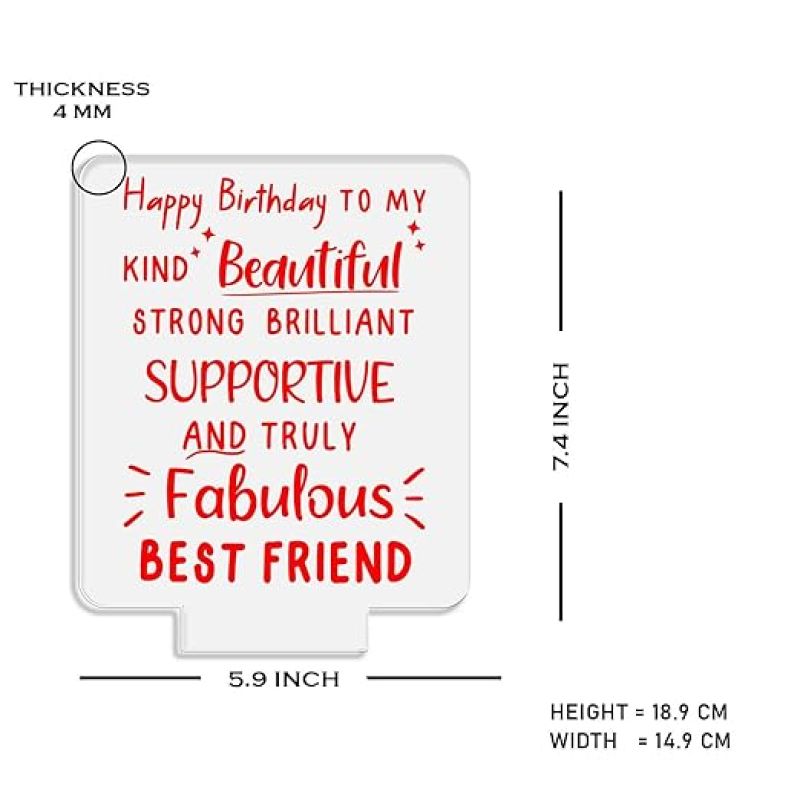 Happy Birthday To My Fabulous Best Friend night lamp with Automatic Color Changing Light Memorable Happy Birthday Gift for Best Friend, Love Gift for Friend