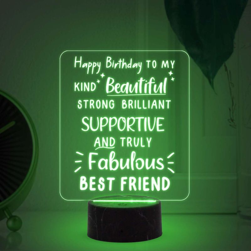 Happy Birthday To My Fabulous Best Friend night lamp with Automatic Color Changing Light Memorable Happy Birthday Gift for Best Friend, Love Gift for Friend