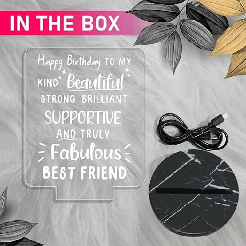 Happy Birthday To My Fabulous Best Friend night lamp with Automatic Color Changing Light Memorable Happy Birthday Gift for Best Friend, Love Gift for Friend