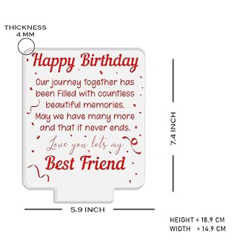 Happy Birthday Best Friend night lamp with Automatic Color Changing Light Memorable Happy Birthday Gift for Best Friend, Love Gift for Friend