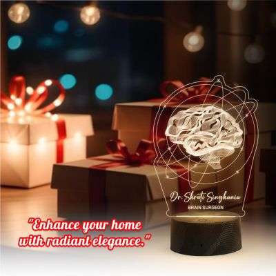 Personalized Brain Surgeon night lamp with Warm White Light Customize with Name Gift for Neurologist, Psychology Student, Neurosurgeon Psychologist Clinical Decor